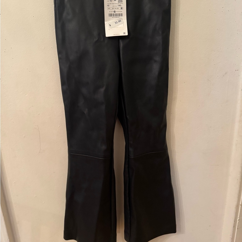 Zara Black Leather Trousers